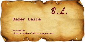 Bader Leila névjegykártya
